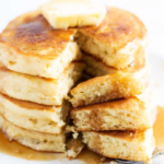 Whisking batter for a delicious pancakes recipe